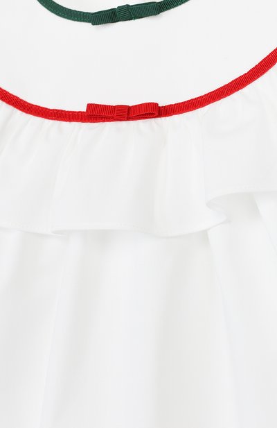 Хлопковый топ с оборкой и контрастной отделкой GUCCI, арт. 501269/ZB365, фото 3