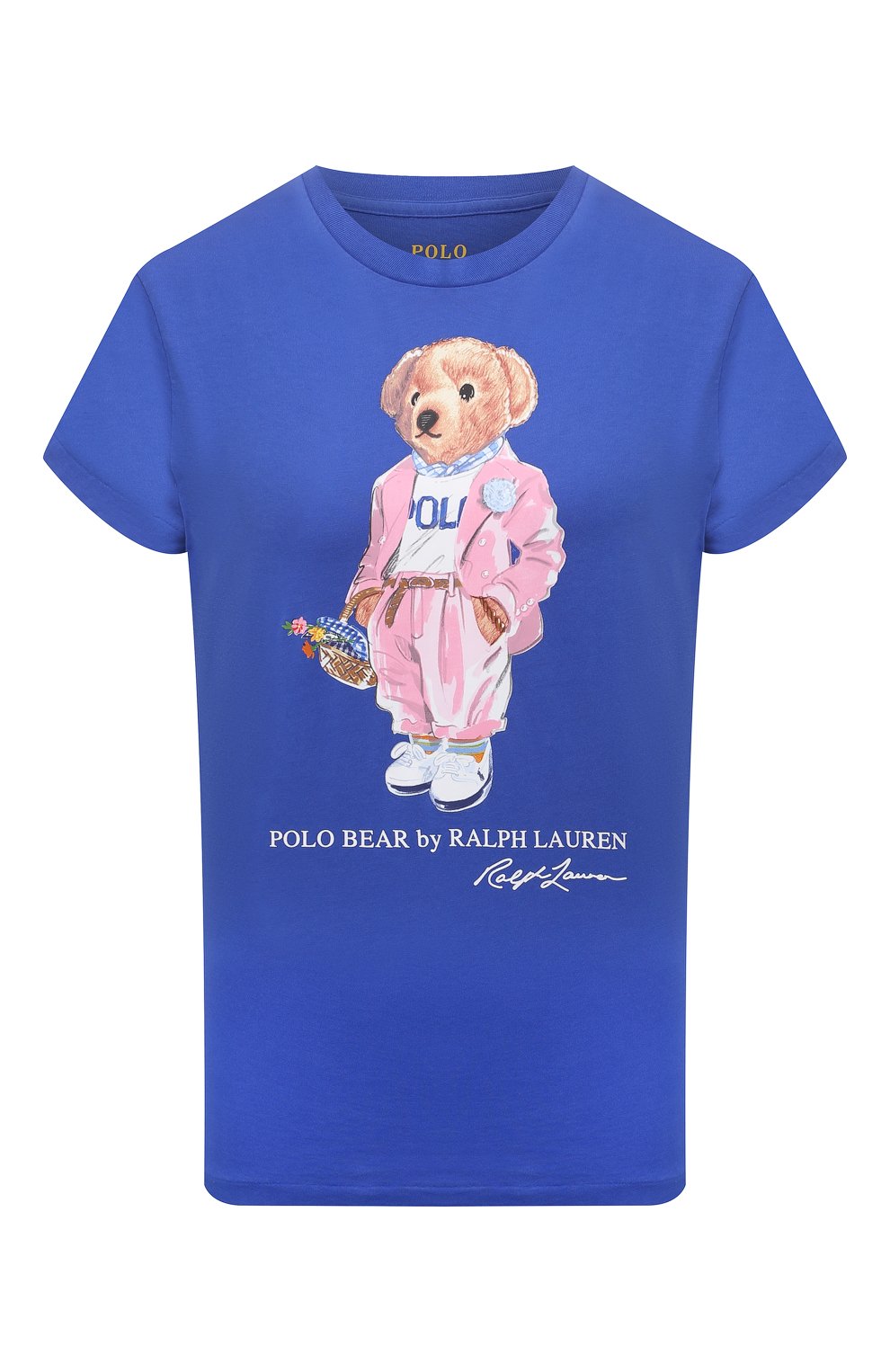 Хлопковая футболка POLO RALPH LAUREN синего цвета по цене 10300 руб., арт. 211838100, фото 1 Хлопковая футболка POLO RALPH LAUREN, арт. 211838100, фото 1