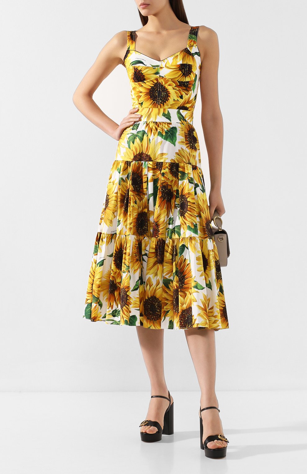 Хлопковая юбка DOLCE & GABBANA желтого цвета по цене 93900 руб., арт. F4BM0T/HS5EB, фото 2 Хлопковая юбка DOLCE & GABBANA, арт. F4BM0T/HS5EB, фото 2