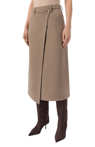 Шерстяная юбка BRUNELLO CUCINELLI бежевого цвета по цене 343000 руб., арт. MP565G3897, фото 3 Шерстяная юбка BRUNELLO CUCINELLI, арт. MP565G3897, фото 3
