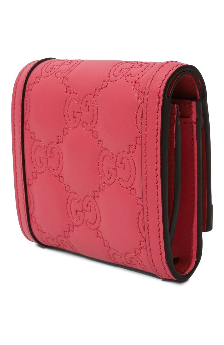 Женские кожаное портмоне GUCCI розового цвета, арт. 723799/UM8IG | Фото 2 (Материал сплава: Проставлено; Материал: Натуральная кожа; Нос: Не проставлено)
