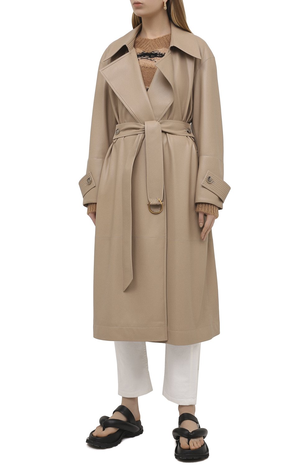 Плащ из экок ожи NANUSHKA, арт. AMAL_SANDST0NE_VEGAN LEATHER, фото 3