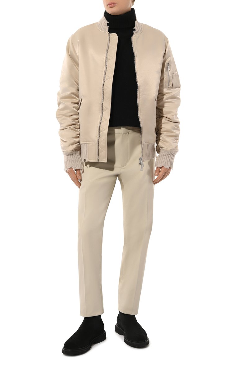 Мужские хлопковые брюки ZEGNA светло-бежевого цвета, арт. E8I03/TR14 | Фото 2 (Длина (брюки, джинсы): Стандартные; Материал внешний: Хлопок; Случай: Повседневный; Стили: Кэжуэл)