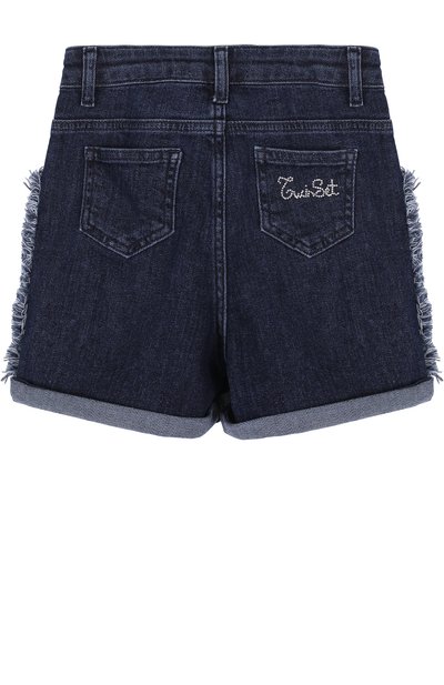 Джинсовые шорты с кристаллами и бахромой TWINSET, арт. GS82W3/6A-10A, фото 2