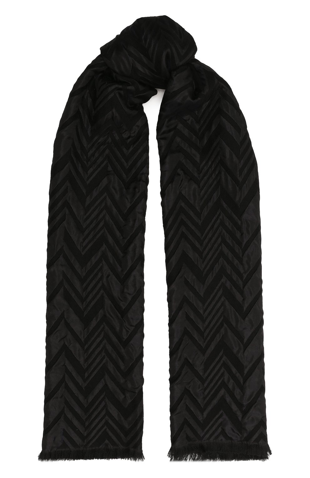 Шарф из шелка и шерсти GIORGIO ARMANI черного цвета по цене 52100 руб., арт. 745220/2F120, фото 1 Шарф из шелка и шерсти GIORGIO ARMANI, арт. 745220/2F120, фото 1
