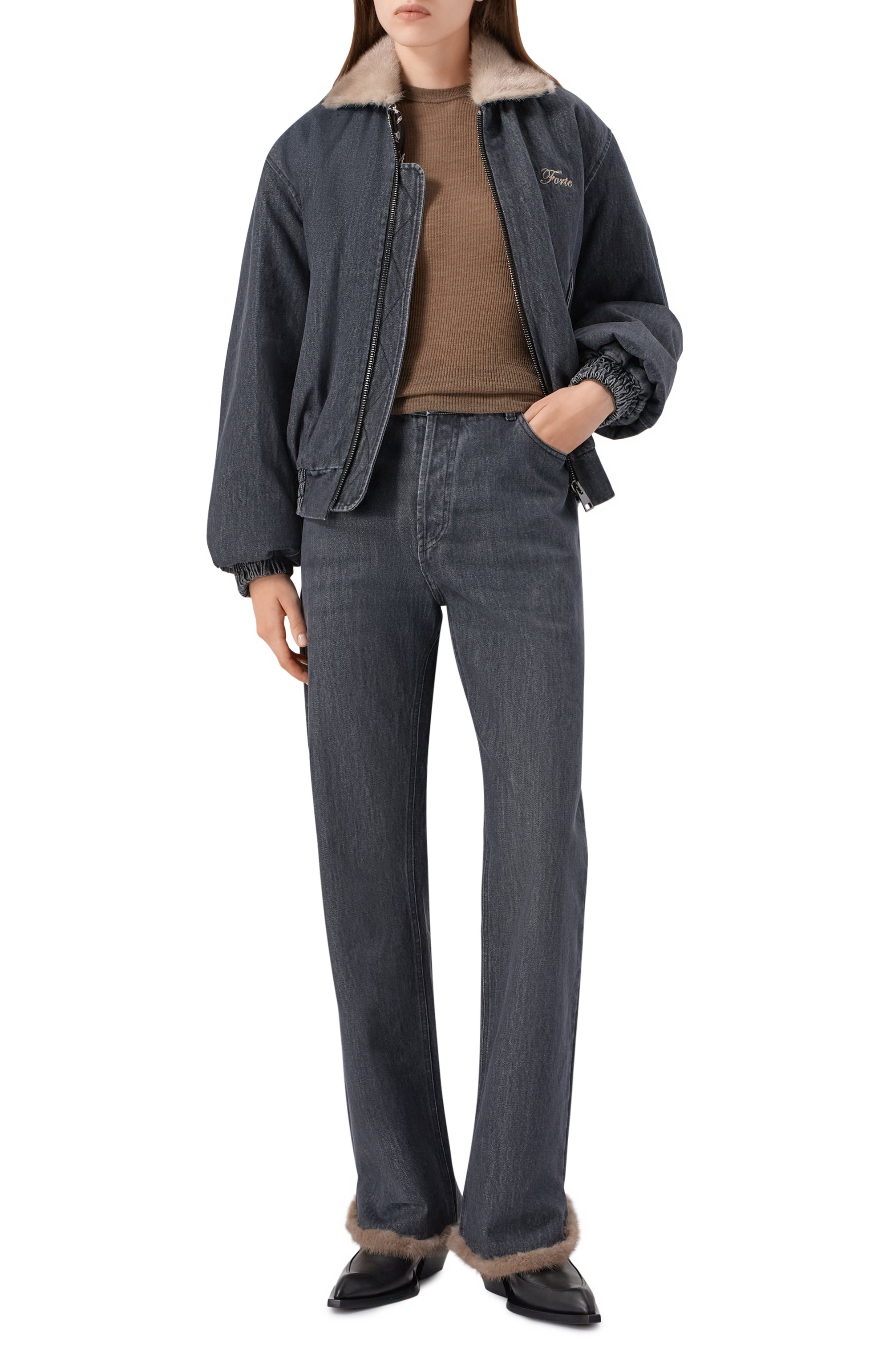 Джинсы с отделкой из норки FORTE DEI MARMI COUTURE, арт. 23WF8053M, фото 2