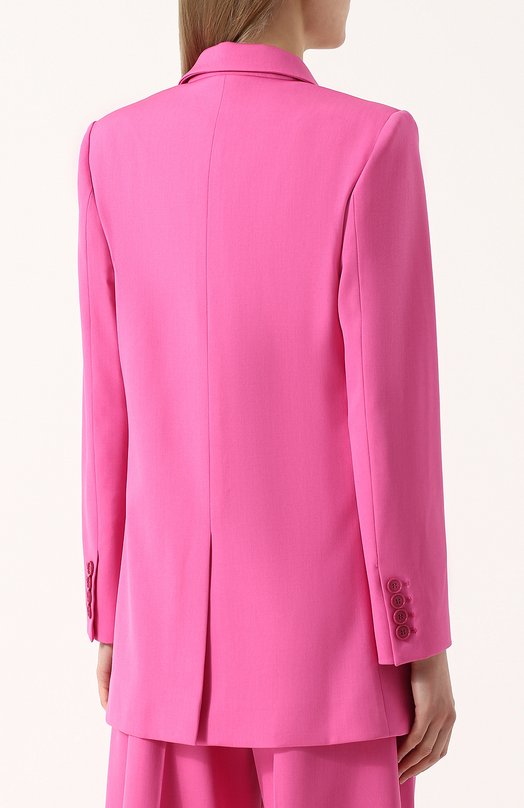 Удлиненный шерстяной жакет прямого кроя Oscar de la Renta Розовый, фото 4