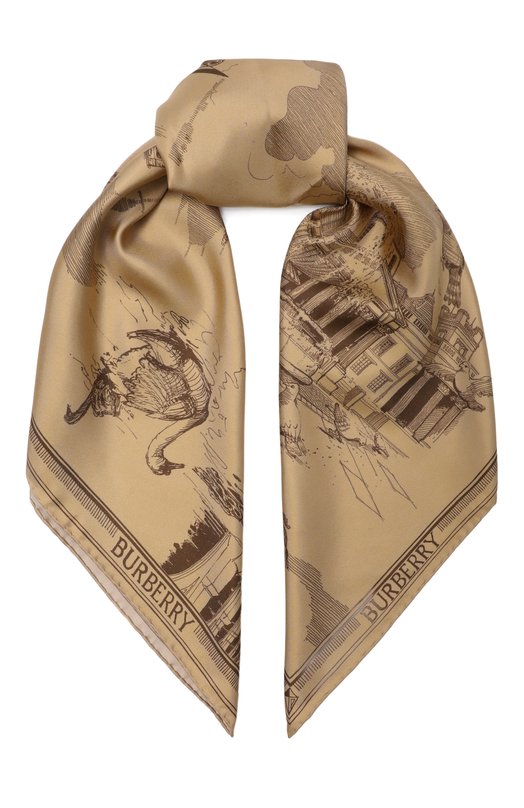 Шелковый платок Burberry 8112984 Бежевый 8112984