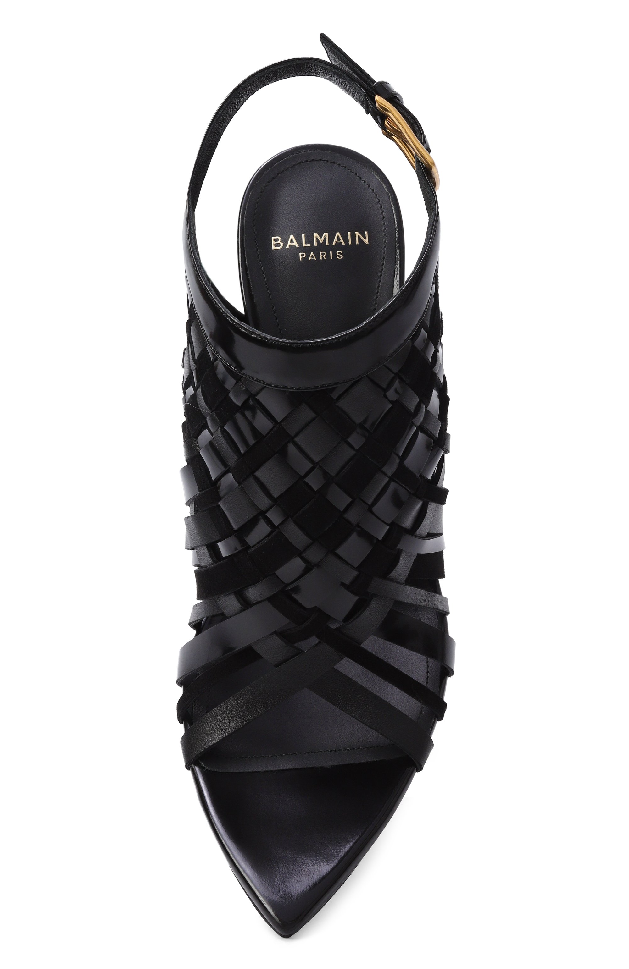 Кожаные босоножки BALMAIN черного цвета по цене 168500 руб., арт. GN1UH194/LMXK, фото 6 Кожаные босоножки BALMAIN, арт. GN1UH194/LMXK, фото 6