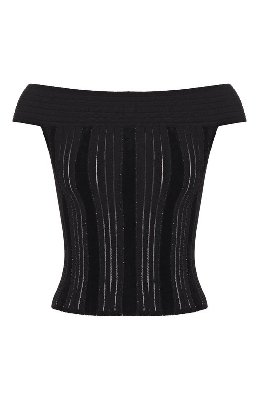 Топ из вискозы Balmain GF1AJ080/KJ37 Чёрный GF1AJ080/KJ37
