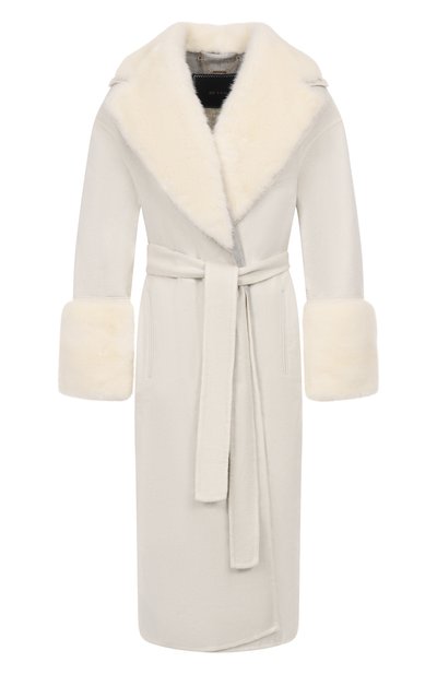 Женское кашемировое пальто с отделкой из норки KITON, арт. D60621DK0541A01