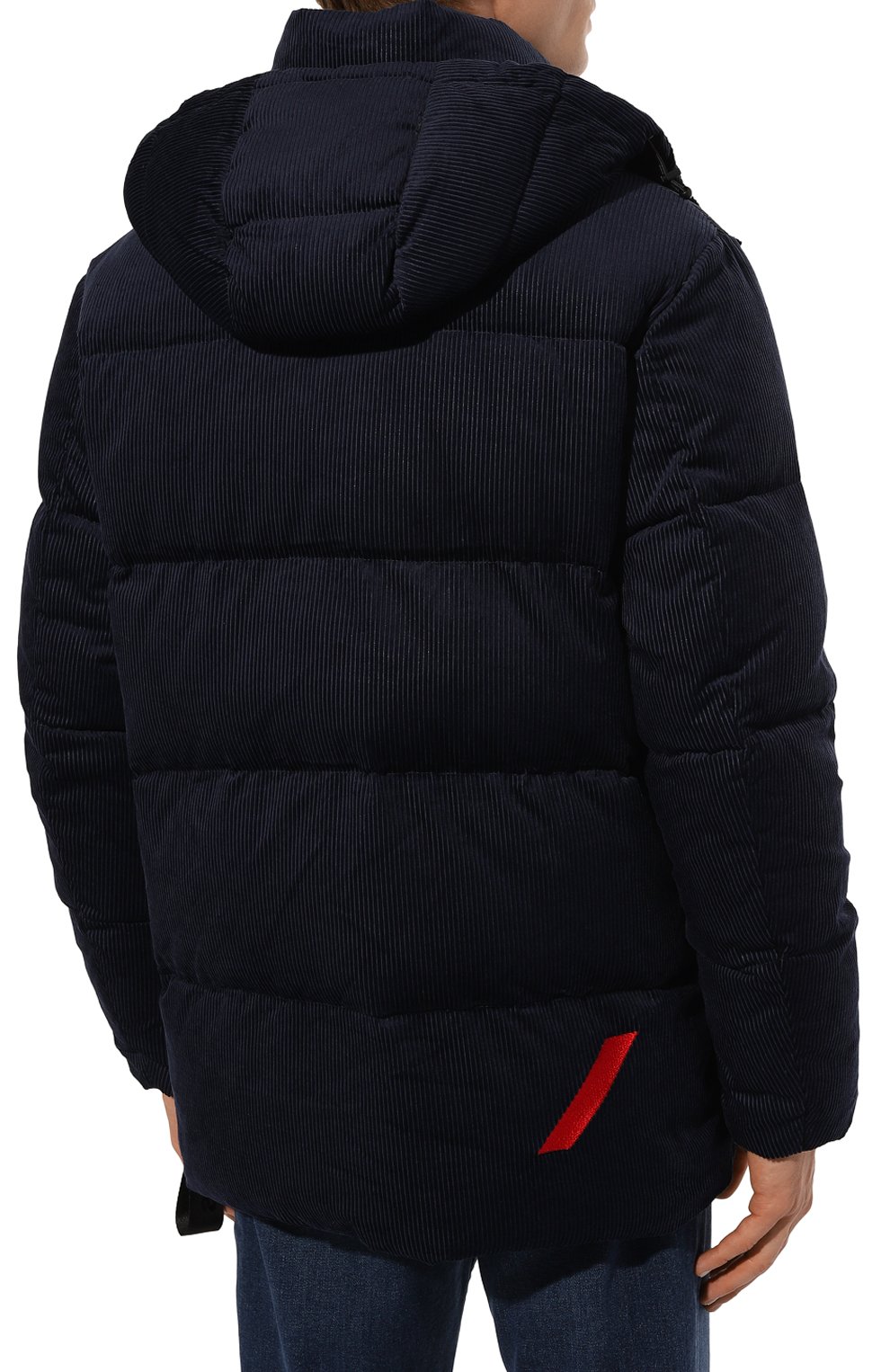 Вельветовый пуховик AFTER LABEL темно-синего цвета по цене 77550 руб., арт. T0LED0/TP313, фото 4 Вельветовый пуховик AFTER LABEL, арт. T0LED0/TP313, фото 4