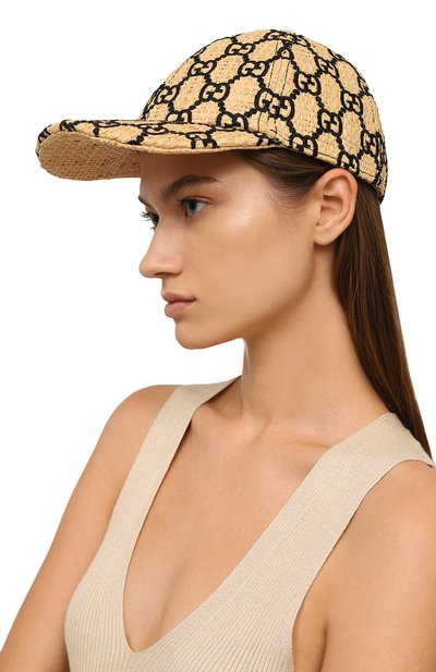 Бейсболка GUCCI кремового цвета по цене 64800 руб., арт. 577900 3HH38, фото 2 Бейсболка GUCCI, арт. 577900 3HH38, фото 2