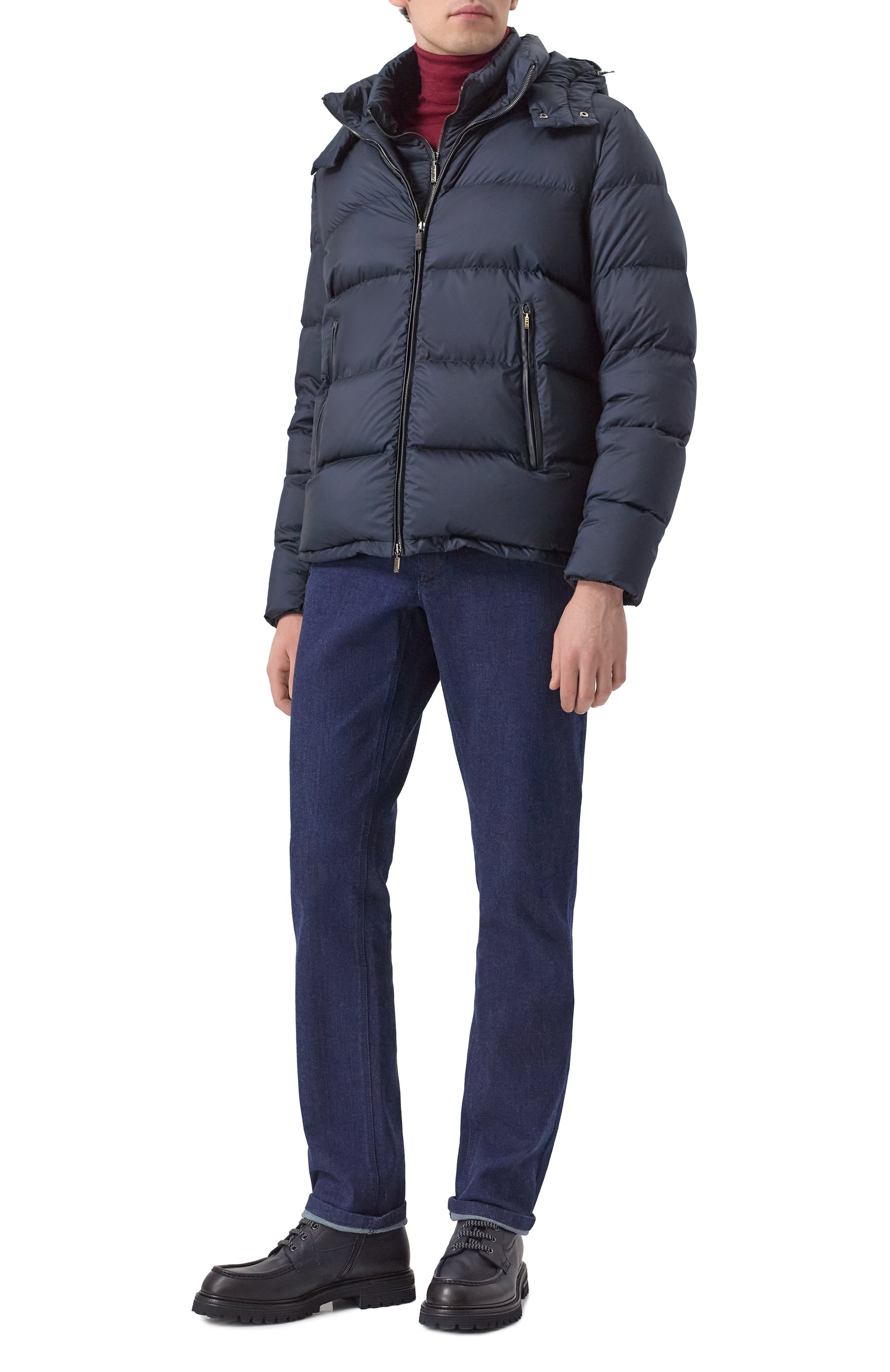 Кожаные ботинки ZILLI темно-синего цвета по цене 192000 руб., арт. H0134AM1947VSTM01, фото 2 Кожаные ботинки ZILLI, арт. H0134AM1947VSTM01, фото 2