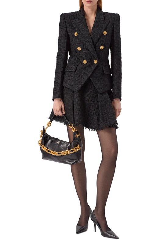 Твидовый жакет Balmain GF1SI505/XL81 Чёрный  GF1SI505/XL81 Фото 2