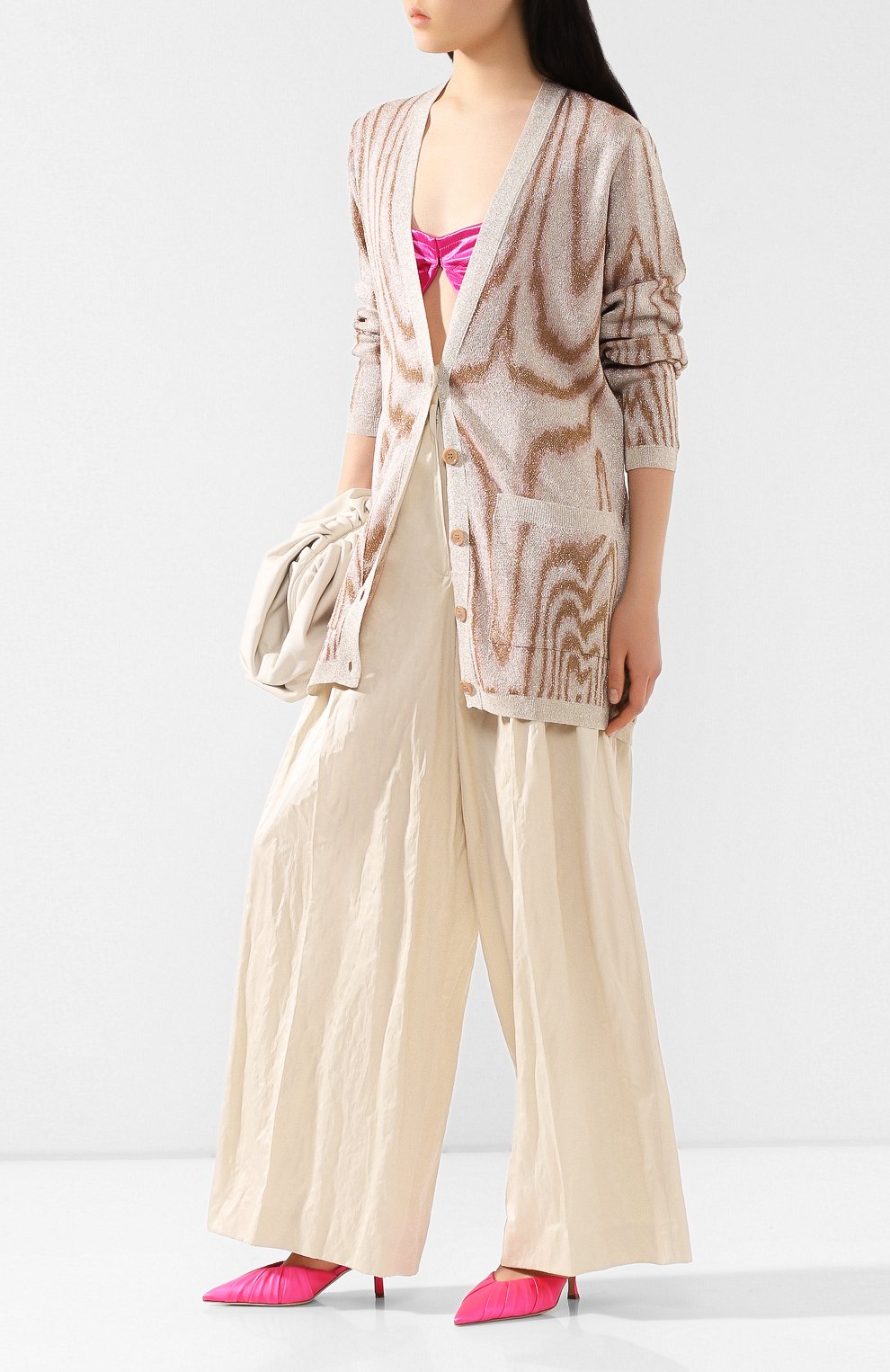 Кардиган из вискозы DRIES VAN NOTEN кремового цвета по цене 53300 руб., арт. 201-11228-9700, фото 2 Кардиган из вискозы DRIES VAN NOTEN, арт. 201-11228-9700, фото 2