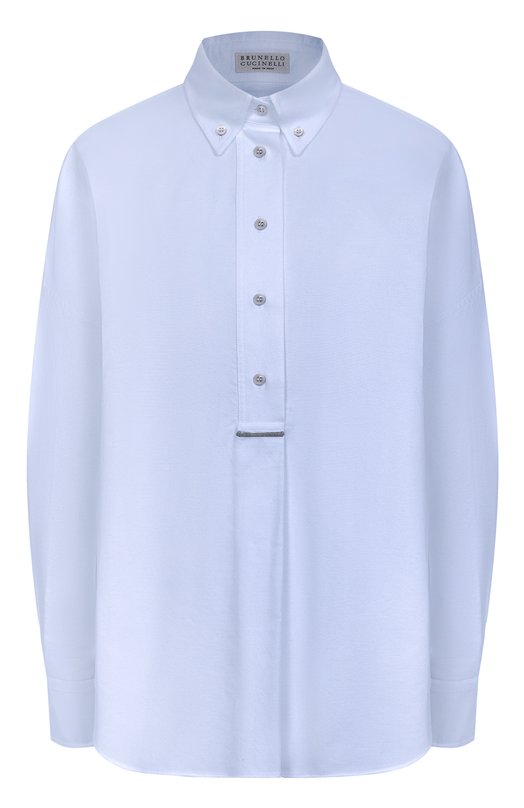 Хлопковая рубашка Brunello Cucinelli MA600RA905 Голубой MA600RA905