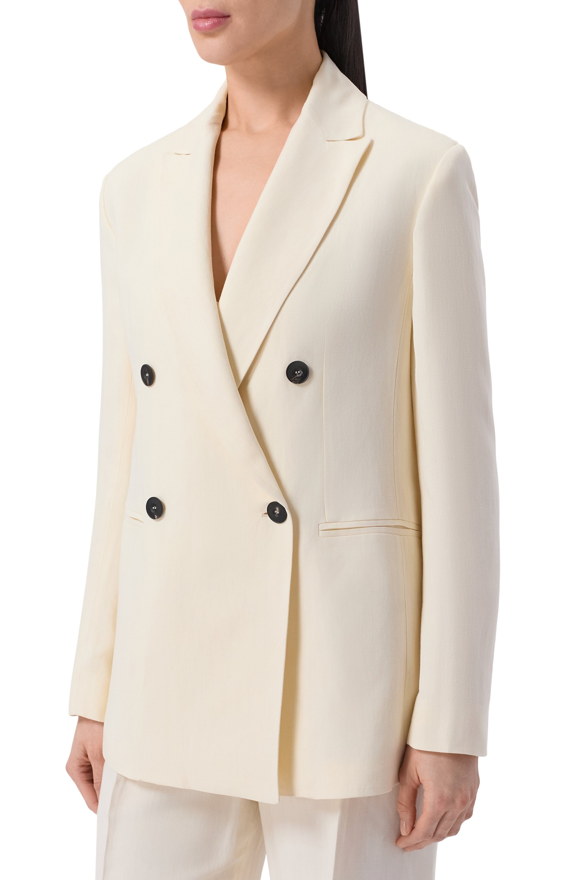 Жакет из вискозы и льна ANTONELLI FIRENZE кремового цвета по цене 106500 руб., арт. M3128Q/935, фото 3 Жакет из вискозы и льна ANTONELLI FIRENZE, арт. M3128Q/935, фото 3