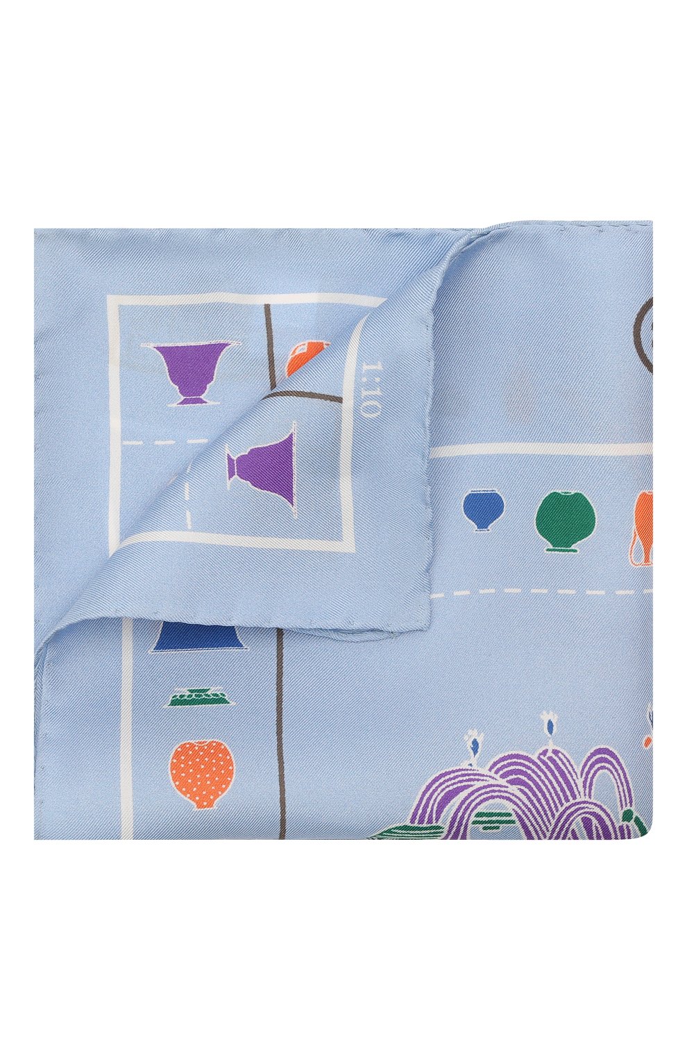 Шелковый платок ETON голубого цвета по цене 6470 руб., арт. A000 32950, фото 1 Шелковый платок ETON, арт. A000 32950, фото 1