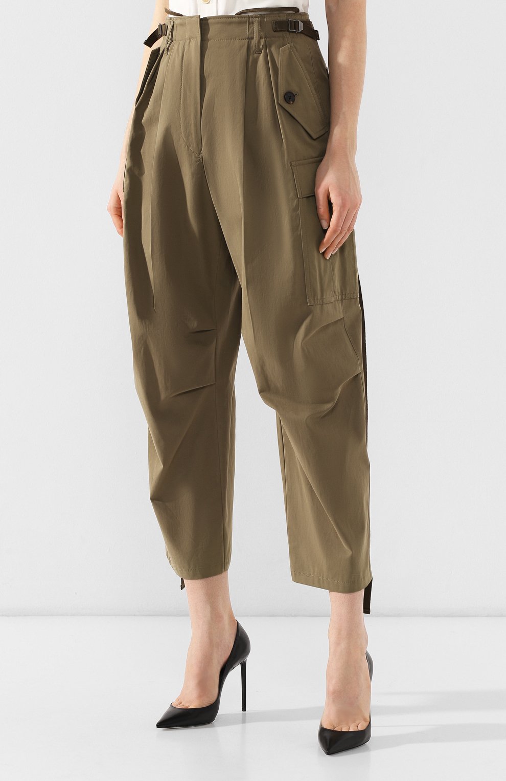 Хлопковые брюки GIVENCHY зеленого цвета по цене 79950 руб., арт. BW50CG11VJ, фото 3 Хлопковые брюки GIVENCHY, арт. BW50CG11VJ, фото 3