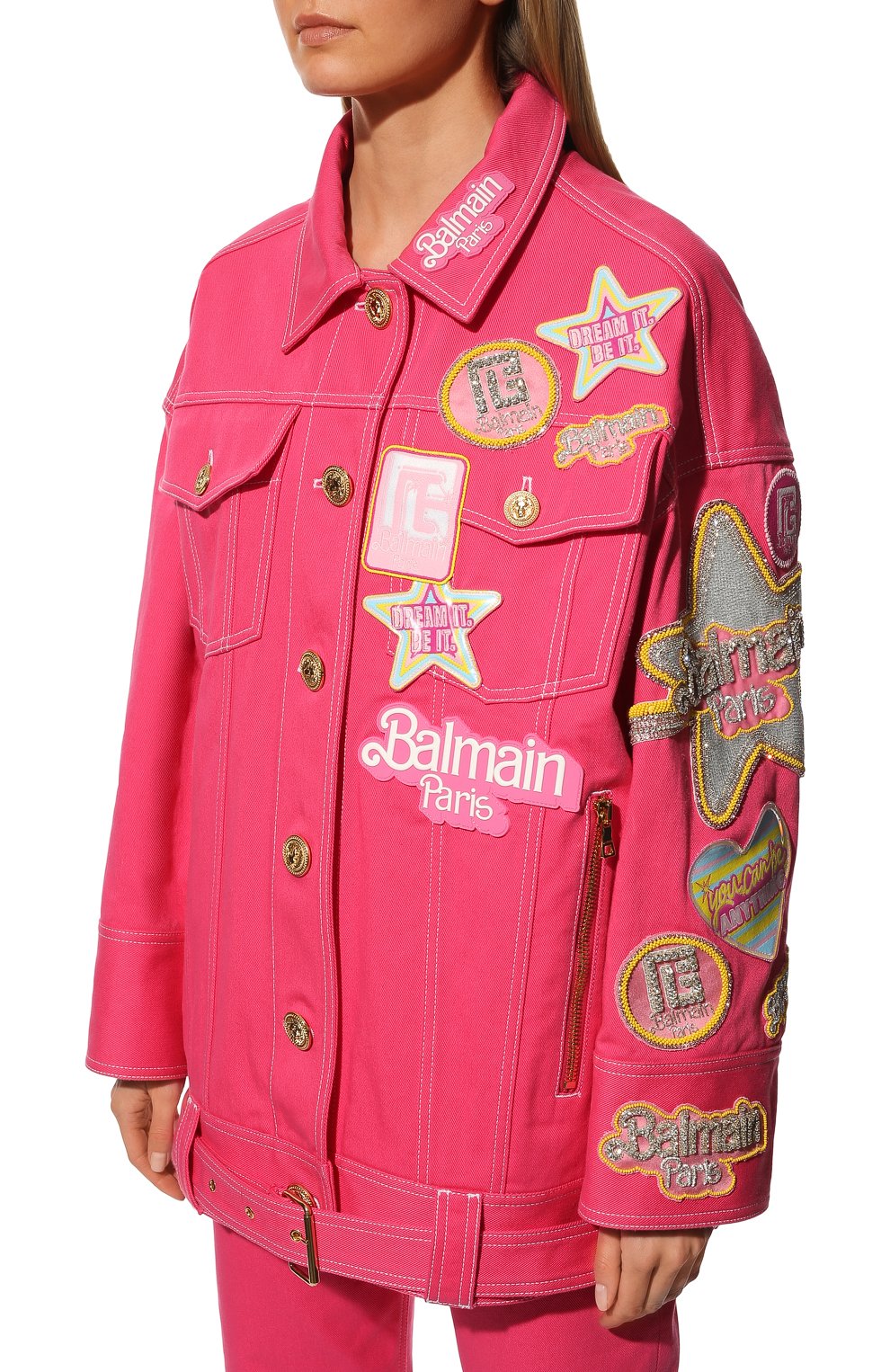 Джинсовая куртка balmain x barbie BALMAIN, арт. XF2TC035/44DB, фото 3