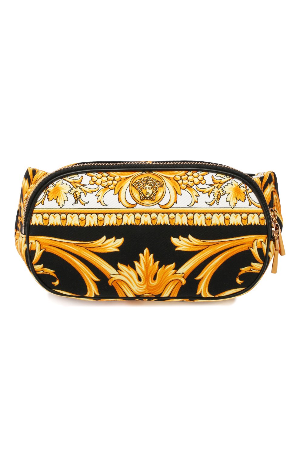 Текстильная поясная сумка VERSACE желтого цвета по цене 89450 руб., арт. DFB7630/DCAST7, фото 1 Текстильная поясная сумка VERSACE, арт. DFB7630/DCAST7, фото 1