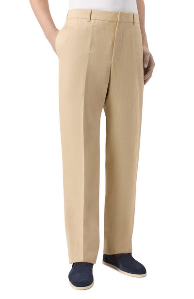 Хлопковые брюки LORO PIANA светло-бежевого цвета по цене 135500 руб., арт. FAN9125, фото 3 Хлопковые брюки LORO PIANA, арт. FAN9125, фото 3