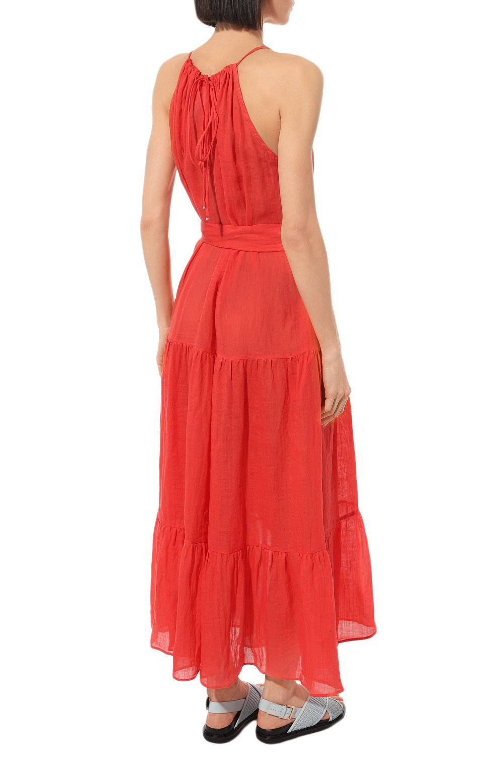 Льняное платье A MERE CO красного цвета по цене 83300 руб., арт. AMC-RSS23-043RL, фото 4 Льняное платье A MERE CO, арт. AMC-RSS23-043RL, фото 4