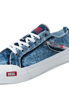 Мужские текстильные кеды DIESEL голубого цвета, арт. Y03589/P8112 | Фото 7 (Материал сплава: Проставлено; Материал внутренний: Текстиль; Материал внешний: Текстиль; Подошва: Плоская; Драгоценные камни: Проставлено; Кросс-КТ: Низкие; Материал утеплителя: Без утеплителя; Стили: Классический)