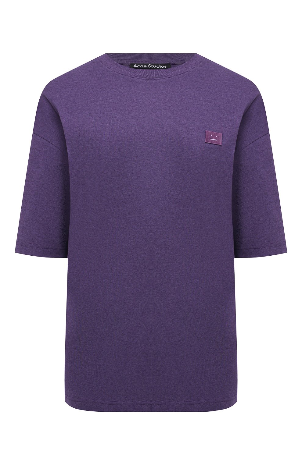 Хлопковая футболка ACNE STUDIOS фиолетового цвета по цене 11400 руб., арт. CL0082/W, фото 1 Хлопковая футболка ACNE STUDIOS, арт. CL0082/W, фото 1