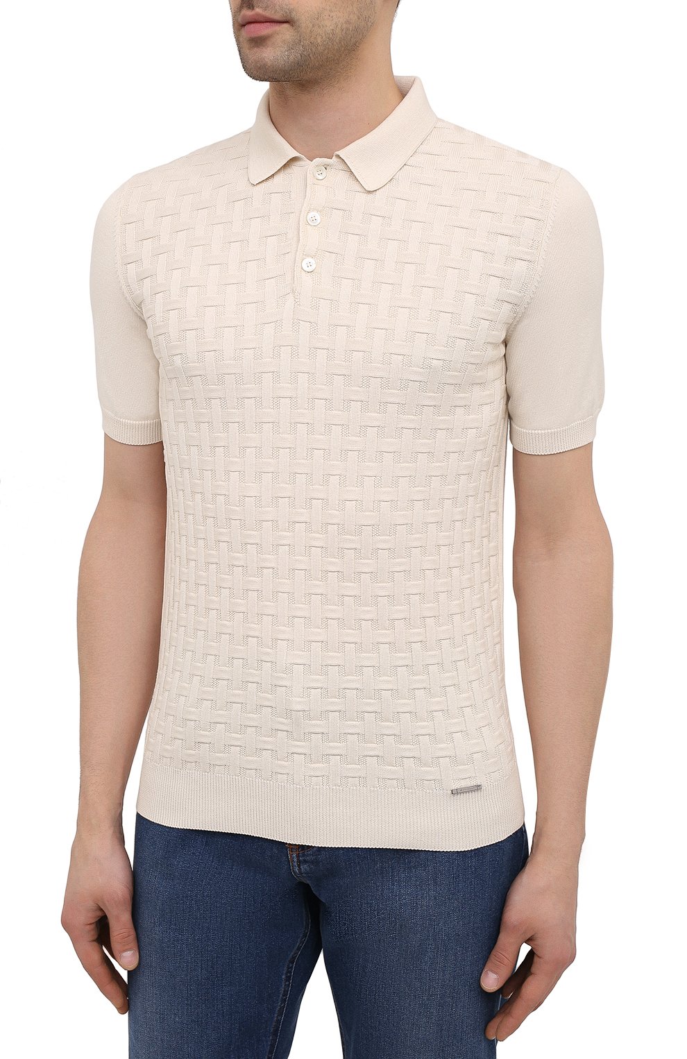 Поло из шелка и хлопка IL BORGO CASHMERE кремового цвета по цене 57350 руб., арт. 56-1991-01G0, фото 3 Поло из шелка и хлопка IL BORGO CASHMERE, арт. 56-1991-01G0, фото 3