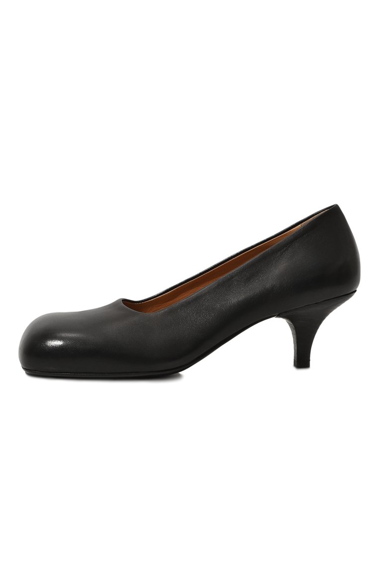 Женские туфли tillo MARSELL черного цвета, арт. MW8056/093 | Фото 4 (Материал внутренний: Натуральная кожа; Материал сплава: Проставлено; Каблук высота: Средний; Подошва: Плоская; Каблук тип: Kitten heel; Драгоценные камни: Проставлено)