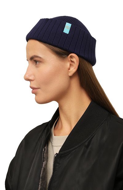 Хлопковая шапка GUCCI темно-синего цвета по цене 34560 руб., арт. 614023 4G111, фото 2 Хлопковая шапка GUCCI, арт. 614023 4G111, фото 2