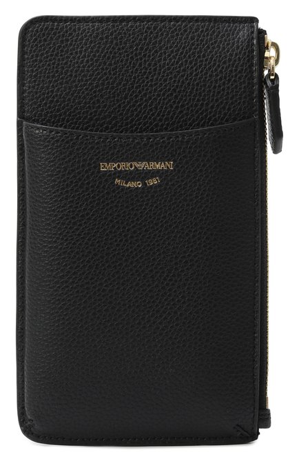 Женский футляр для кредитных карт EMPORIO ARMANI черного цвета, арт. EW000543/AF11953 | Фото 1 (Материал: Пластик; Нос: Не проставлено; Материал сплава: Проставлено)