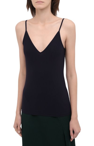 Топ JIL SANDER темно-синего цвета по цене 16850 руб., арт. JSWT705046-WT477108, фото 3 Топ JIL SANDER, арт. JSWT705046-WT477108, фото 3
