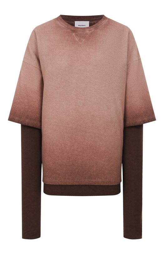 Хлопковый лонгслив Halfboy HF251WT005 Коричневый HF251WT005