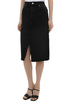 Женская джинсовая юбка meadow midi skirt PAIGE черного цвета, арт. 5567G82-8031 | Фото 3 (Материал внешний: Хлопок, Лиоцелл, Растительное волокно, Деним; Женское Кросс-КТ: Юбка-одежда; Длина Ж (юбки, платья, шорты): Миди; Стили: Кэжуэл; Кросс-КТ: Деним; Драгоценные камни: Проставлено; Материал сплава: Проставлено)