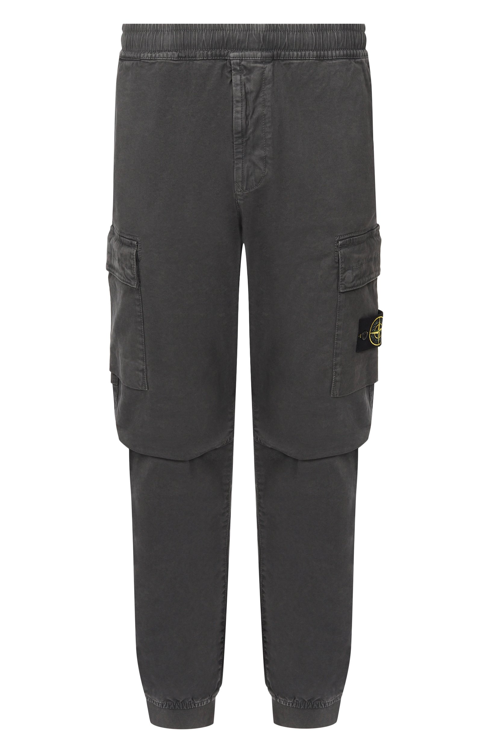 Хлопковые джоггеры STONE ISLAND темно-серого цвета по цене 58600 руб., арт. K2S153100033/S00L1, фото 1 Хлопковые джоггеры STONE ISLAND, арт. K2S153100033/S00L1, фото 1