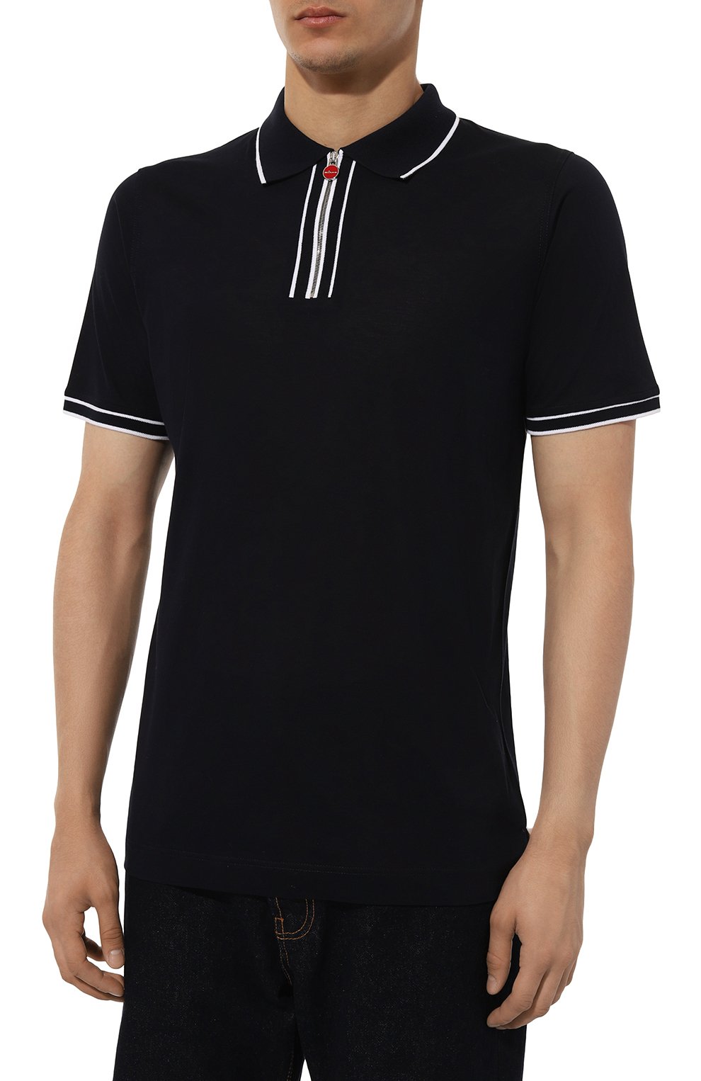 Хлопковое поло KITON темно-синего цвета по цене 87800 руб., арт. UMK1267V4, фото 3 Хлопковое поло KITON, арт. UMK1267V4, фото 3