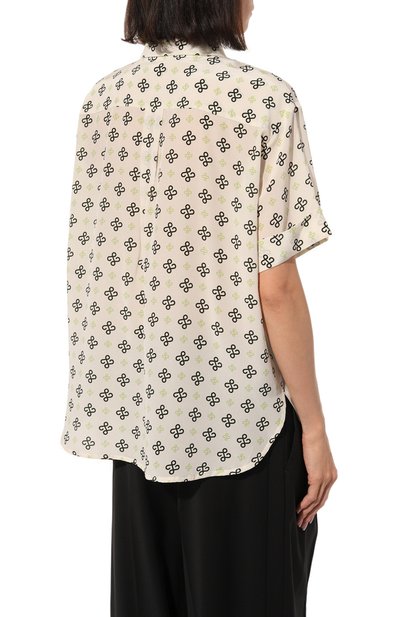 Шелковая рубашка AND THE BRAND кремового цвета по цене 47320 руб., арт. BL001-7003-15Z-S23, фото 4 Шелковая рубашка AND THE BRAND, арт. BL001-7003-15Z-S23, фото 4