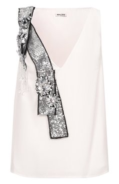 Топ с отделкой пайетками MIU MIU, арт. MT1466-1UCT-F0K74, фото 1
