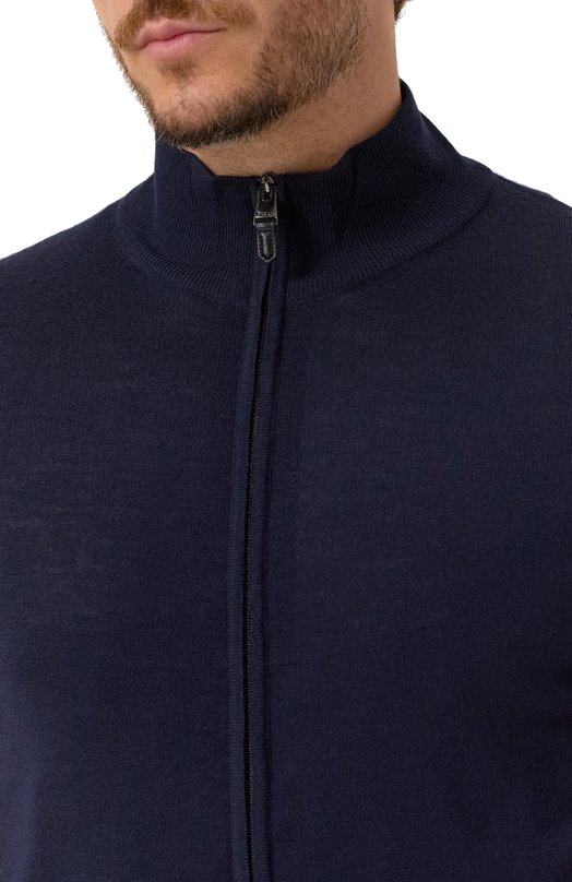 Шерстяной кардиган Canali C0022B/MK01149 Синий  C0022B/MK01149 Фото 5