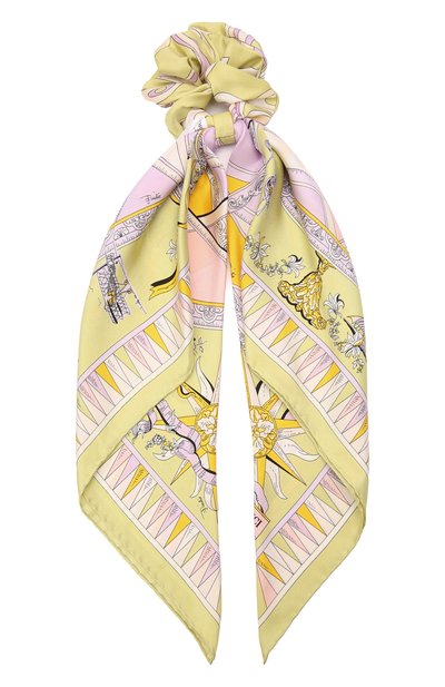 Шелковая резинка для волос EMILIO PUCCI желтого цвета по цене 22050 руб., арт. 2EAI41/2EC28, фото 1 Шелковая резинка для волос EMILIO PUCCI, арт. 2EAI41/2EC28, фото 1