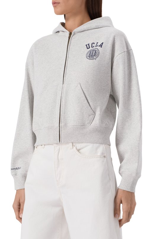 Хлопковая толстовка Sporty & Rich x UCLA Sporty and Rich ST068615639GY03 Серый  ST068615639GY03 Фото 3