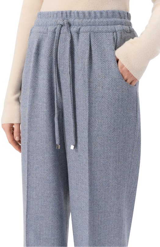 Шерстяные брюки Kiton D48122S0692002 Голубой  D48122S0692002 Фото 5