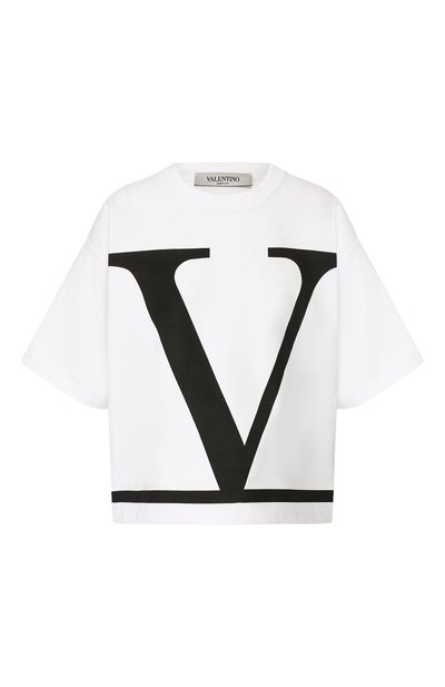 Женская хлопковая футболка VALENTINO, арт. SB3MG01Y4Q1