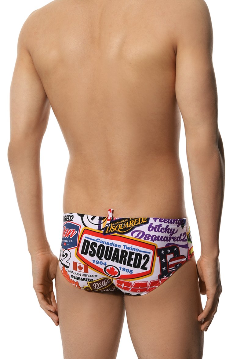 Мужские плавки DSQUARED2 разноцветного цвета, арт. D7B455550 | Фото 3 (Нос: Не проставлено; Материал внешний: Синтетический материал; Принт: С принтом; Мужское Кросс-КТ: плавки; Детали: Без декора; Автоматизация состава: Проставлено)