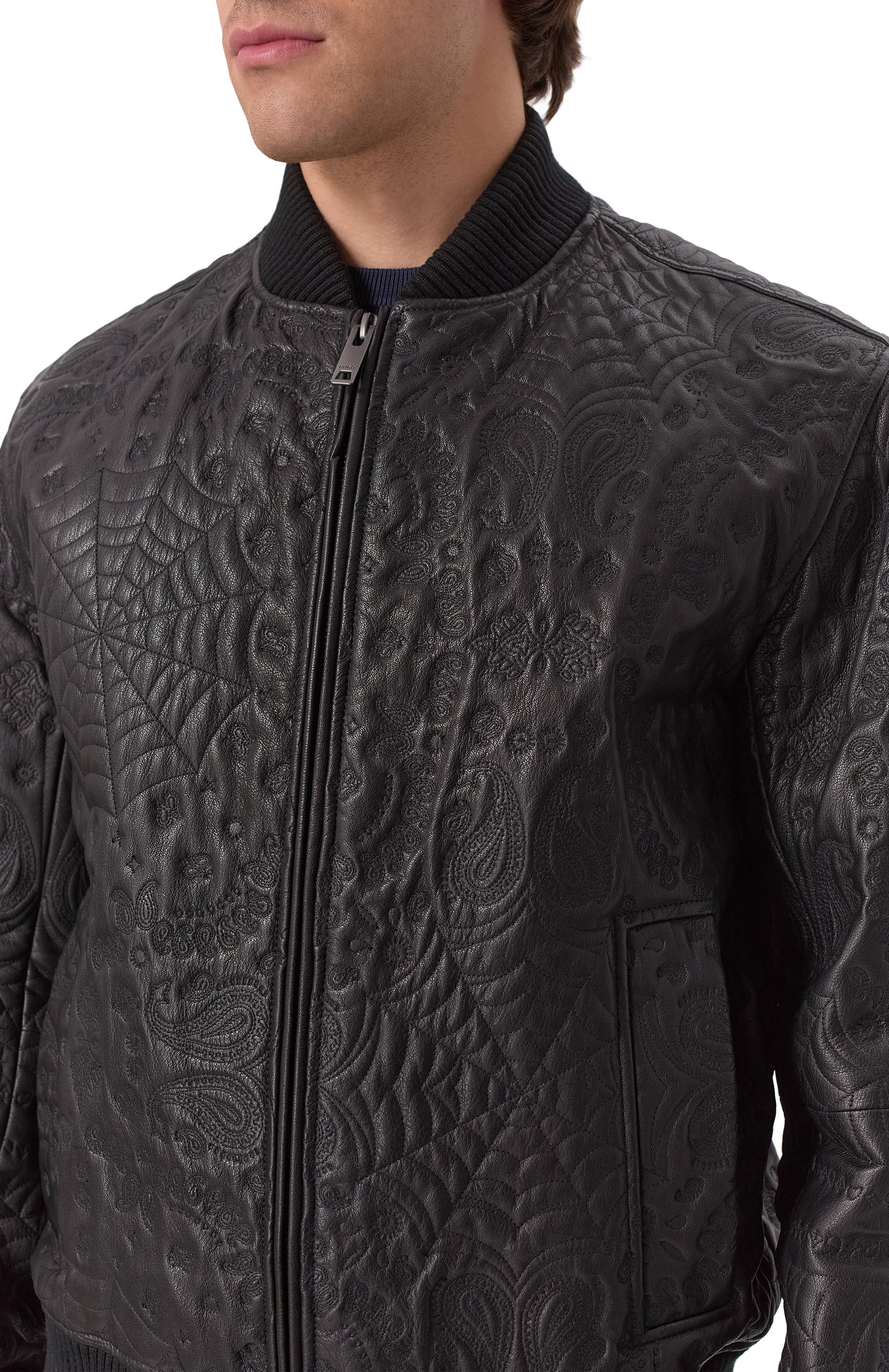 Кожаный бомбер HUGO, арт. 50530821, фото 5