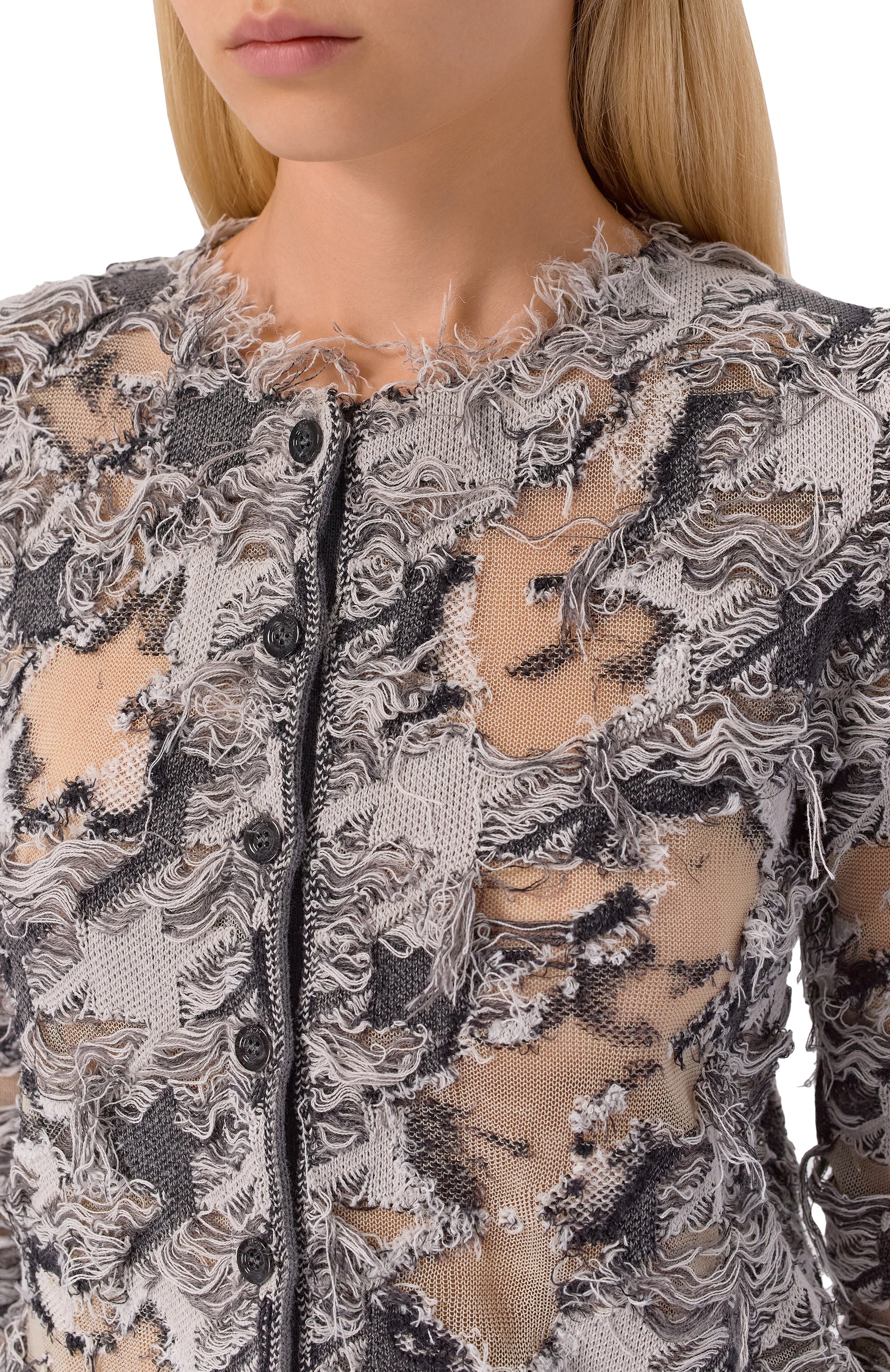 Хлопковый кардиган m-sibylla DIESEL серого цвета по цене 73900 руб., арт. A21465/0LKDQ, фото 5 Хлопковый кардиган m-sibylla DIESEL, арт. A21465/0LKDQ, фото 5