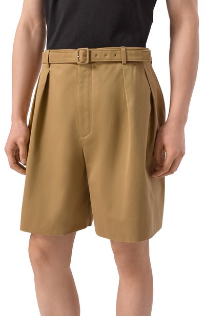 Хлопковые шорты SAINT LAURENT коричневого цвета по цене 191500 руб., арт. 860929/Y7I14, фото 3 Хлопковые шорты SAINT LAURENT, арт. 860929/Y7I14, фото 3